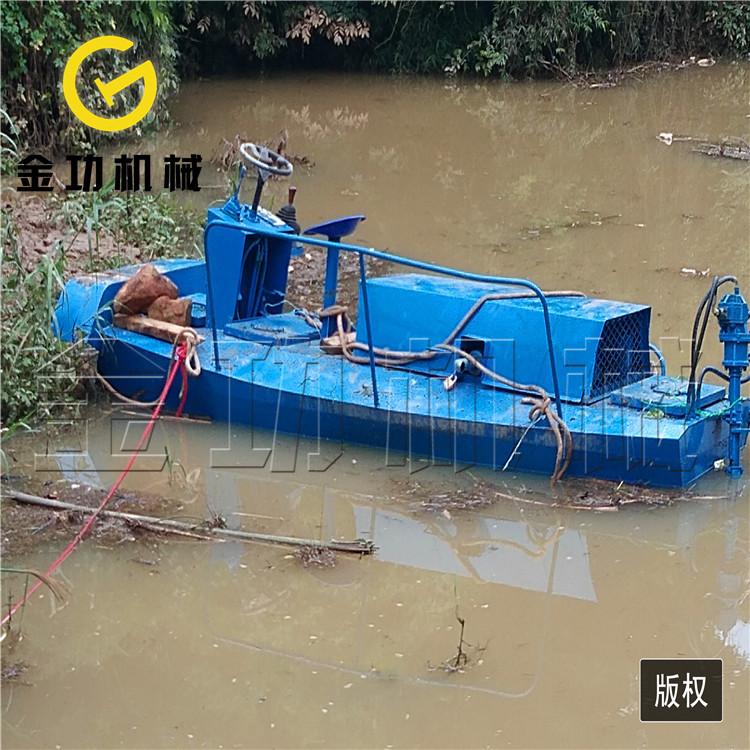 湖南小型半自动水草水葫芦粉碎设备 水草克星景区风景碎草船 水草打捞粉碎机械厂家