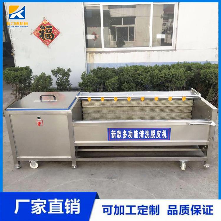供应西洋参毛刷清洗机 桔梗去皮清洗机 白附子半夏脱皮机 红薯莲藕毛刷脱皮机