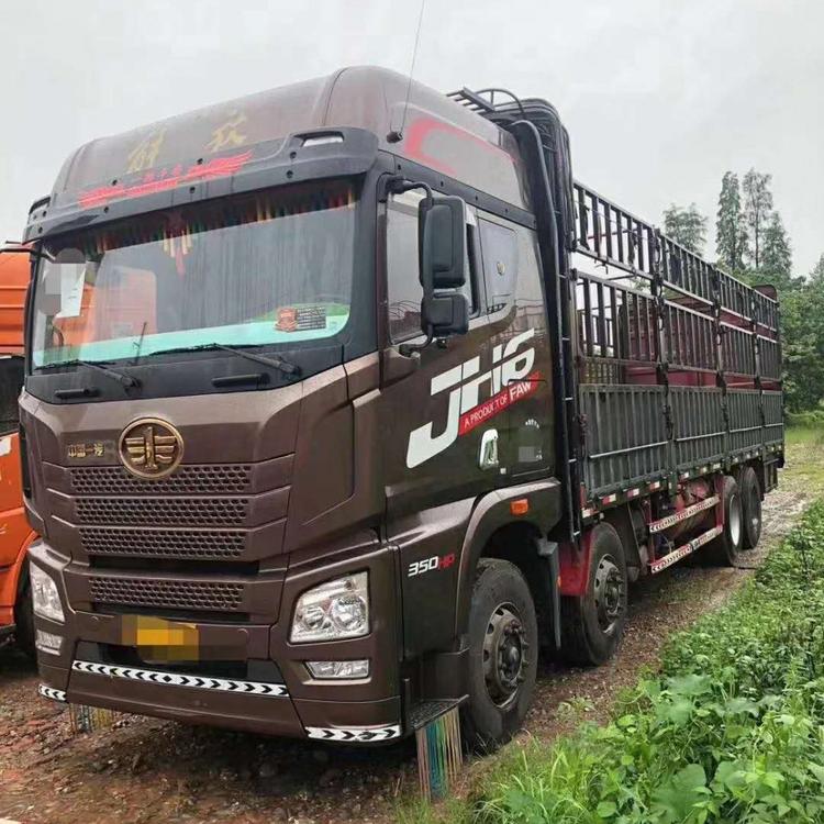 国五 解放 前四后八 载货车 高栏 苍删式 JH6 350马力