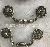 厂家仿古金色单拉手 古典抽屉装饰拉手 青古把手批发