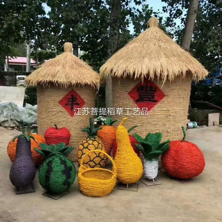 江苏淮安稻草工艺品  稻草人工艺品 园林景观稻草工艺品   稻草仿真卡通人物造型  大型草雕稻草工艺品定制  来图定制稻草工艺品