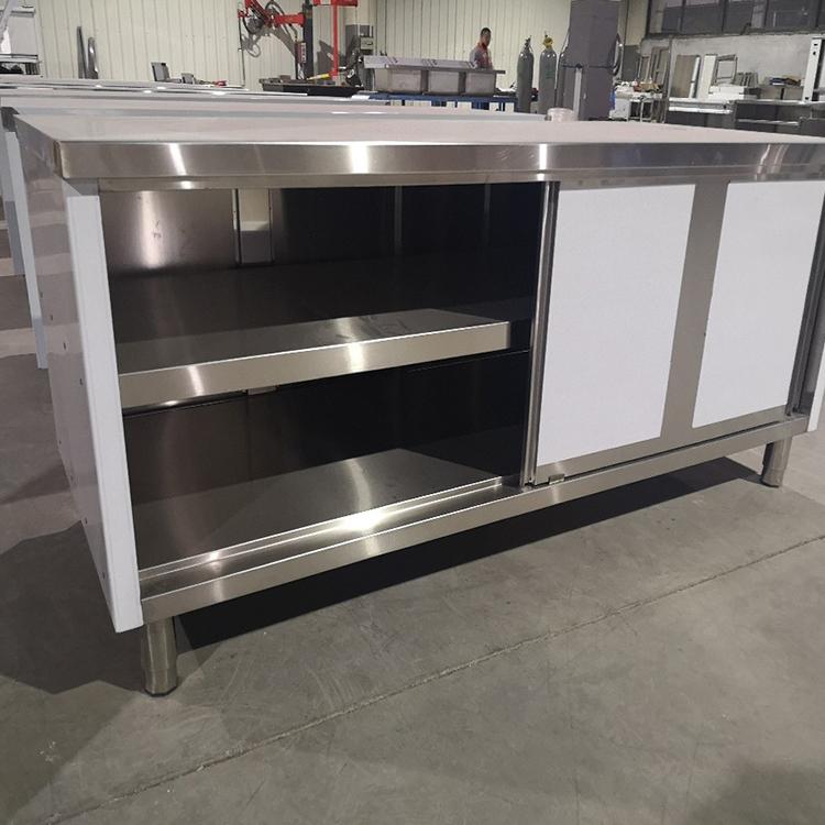 调理台_环威出具_1.5米不锈钢厨房打荷储物移门工作调理台_可定做