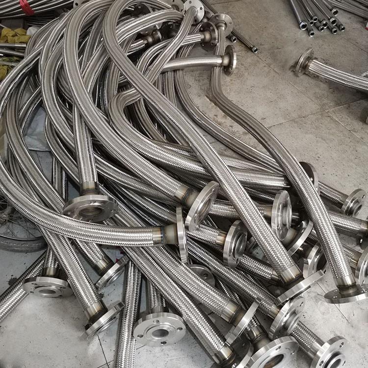 吉佳不锈钢软管DN25 50 80不锈钢法兰连接金属软管 高压编织波纹管