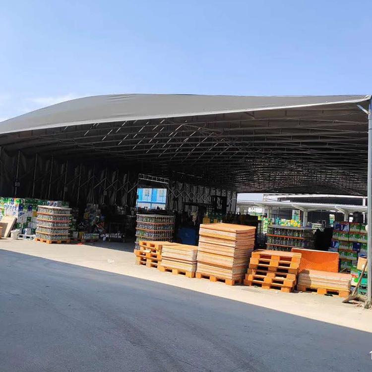 推拉棚新型物流仓储电动推拉雨篷广东 深圳 安徽大型推拉帐篷雨篷雨棚伸缩移动式