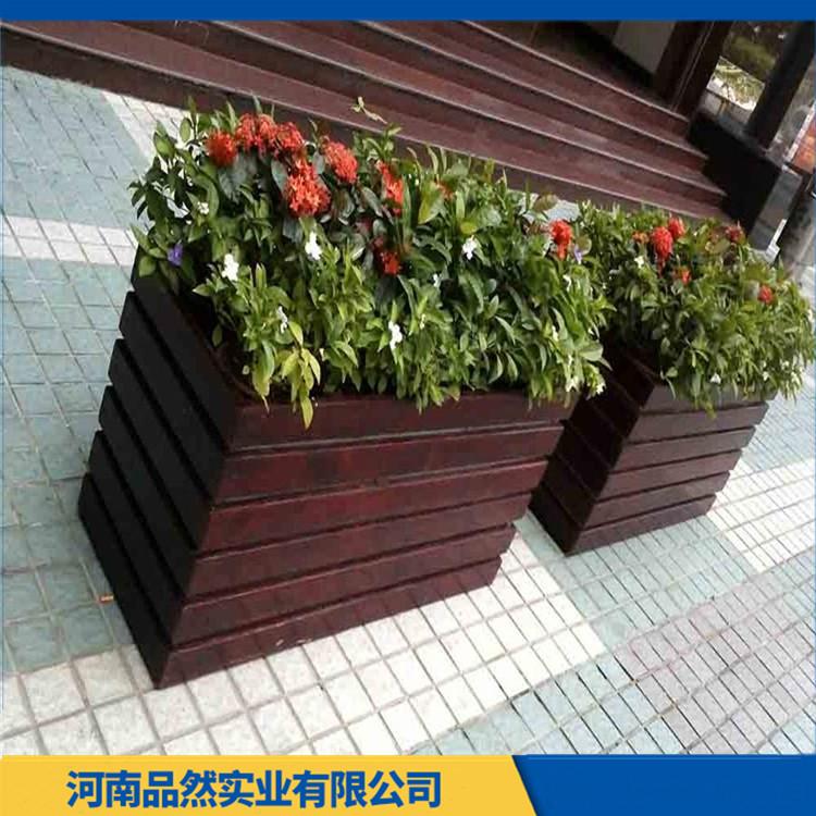 小区防腐木木花箱 平顶山防腐木花箱 环保无污染 稳定性强