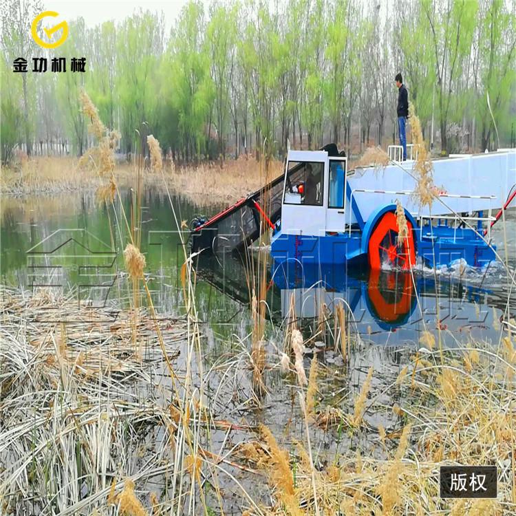 河道全自动水草水葫芦打捞船 价格  水浮莲水花生收割船 蓝藻收集打捞设备