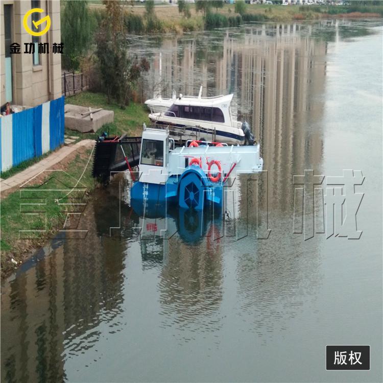 湖泊浅滩大型全自动割草船 水草水葫芦收割船厂家直销保洁船 水上垃圾打捞船