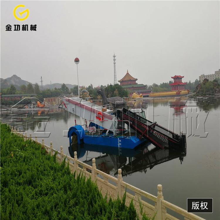 小型全自动水草水葫芦粉碎机器 大型全自动割草船 垃圾打捞设备 景区风景碎草船