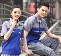 出售工作服 定制工作服 吸汗夏季冰丝棉男女工作服 现货工厂车间劳保服