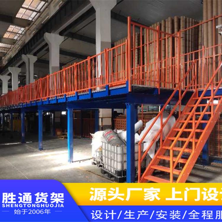 胜通重型货架        阁楼货架多少钱         金属五金货架      服装仓库仓储中重型置物架       展示架1.5吨