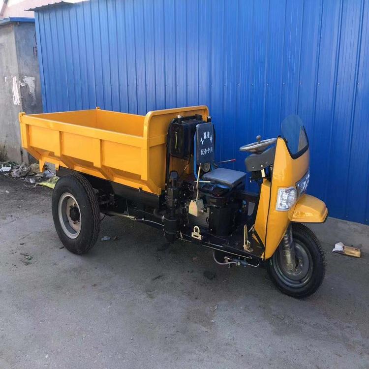 现货供应柴油工程液压三轮车 工地用农用三轮车,加厚钢板后翻斗车