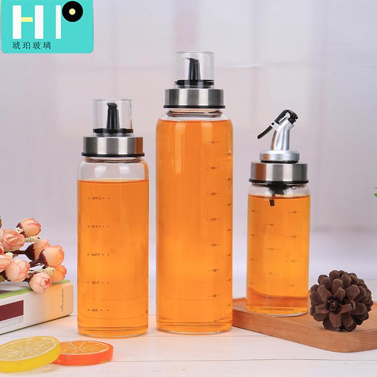 厂家直供大容量防漏油瓶_200ml厨房用品调料瓶酱油瓶醋壶_高硼硅厨房用品调味油壶玻璃油瓶量大从优