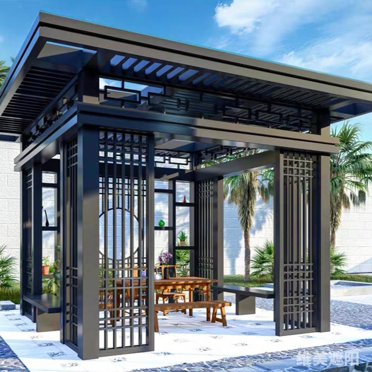 定做安装中式铝合金凉亭 仿古建凉亭 沈阳铝合金凉亭价格