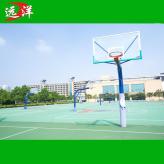 品牌远洋体育四川成都篮球场塑胶地面硅pu网球场
