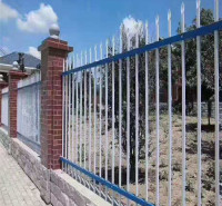 锌钢栏杆 蓝白色热镀锌围墙护栏 规格可定做小区围墙护栏 铁艺栏杆