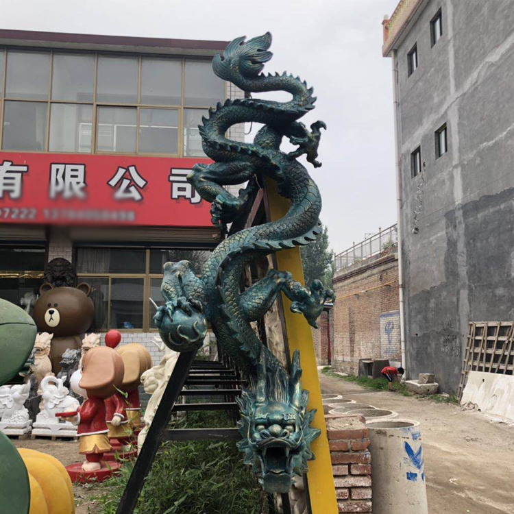 工厂直销玻璃钢青铜仿真龙雕塑 龙雕塑酒店大堂茶馆中国风摆件