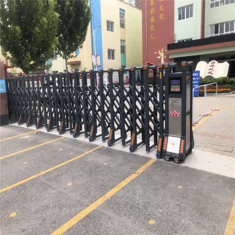 铝合金电动伸缩门 无轨自动遥控公司收缩大门厂家直销