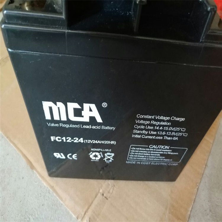 MCA蓄电池FC12-24 锐牌蓄电池12V24AH UPS 免维护储能铅酸12V24按时蓄电池