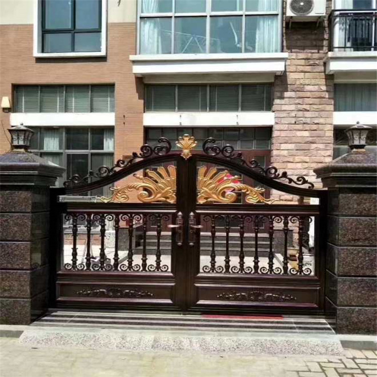 厂家定制别墅庭院大门 铝艺大门院子门双开门 定做多款式铝艺大门