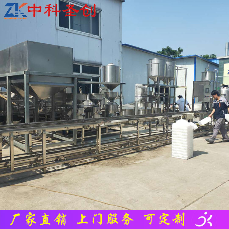 商用自动冲浆豆腐机 大型冲浆豆腐生产线 自动上盒豆腐机