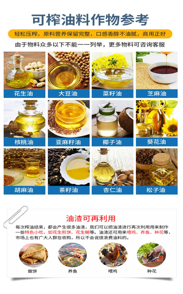 新疆全自动核桃油压榨机 螺旋式花生榨油机 新型大豆油加工设备
