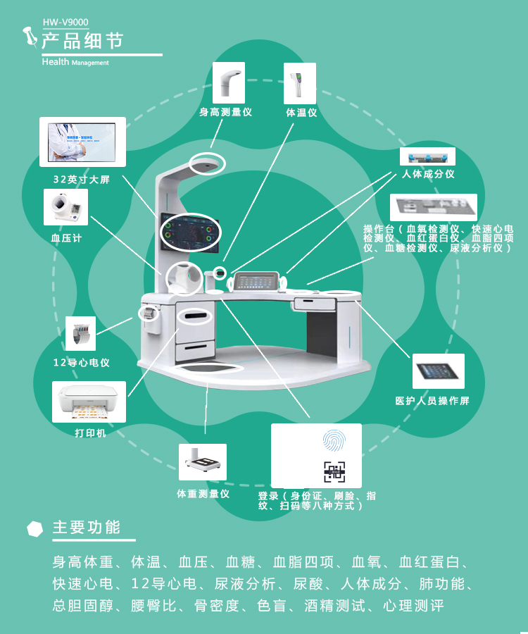 健康小屋大型体检工作站 智慧医疗健康查体一体机