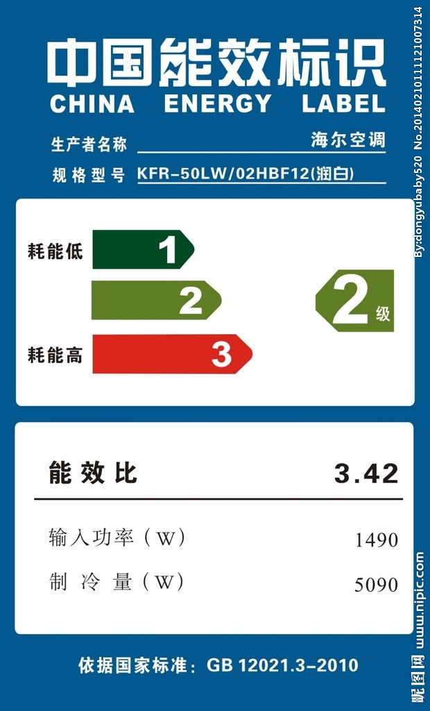 能效标识标准图片