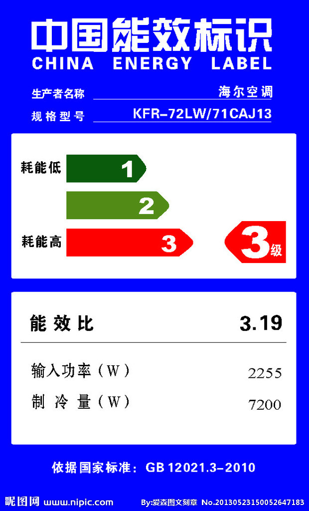 能效标识标准图片