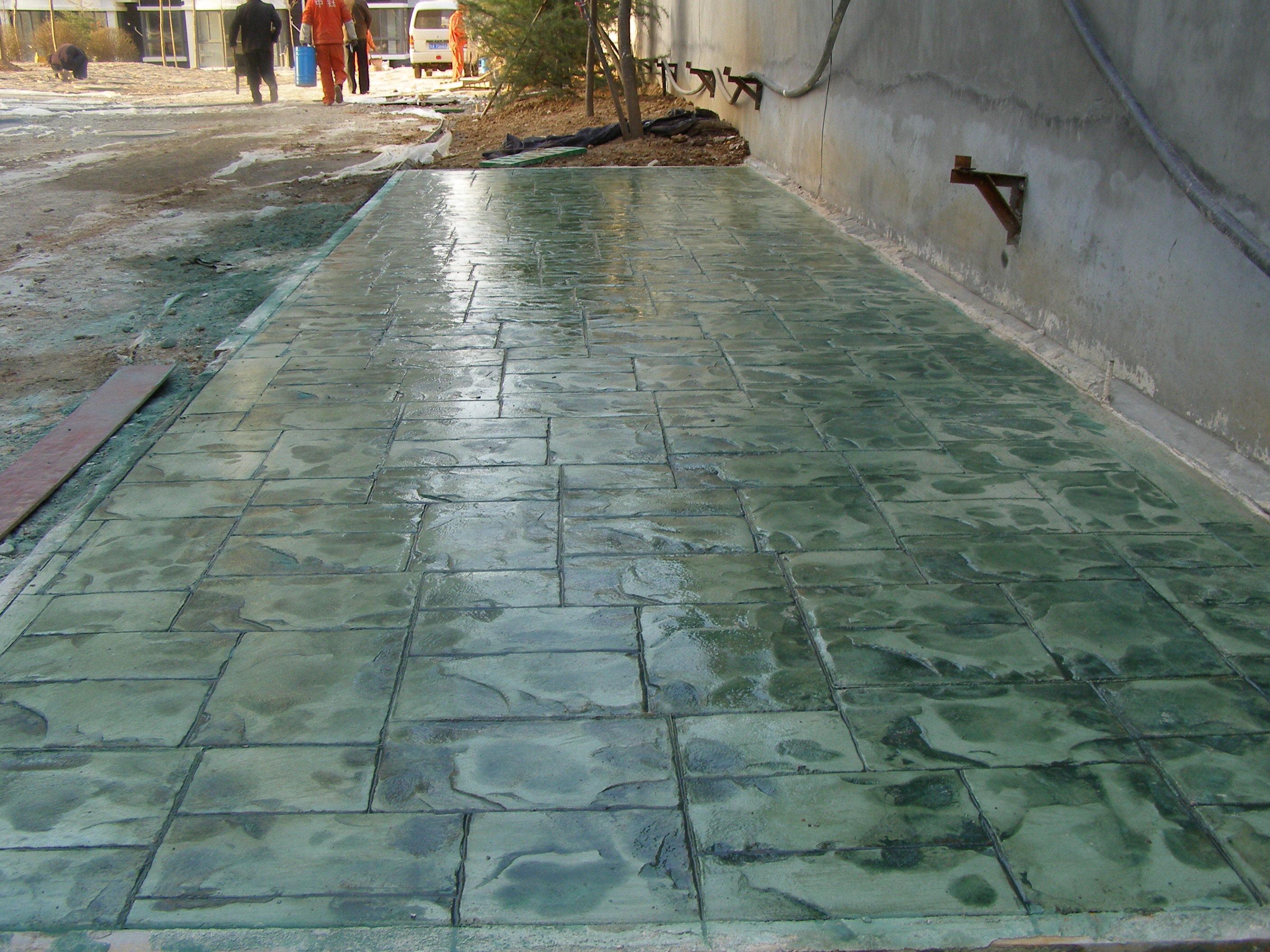 混凝土压印地坪 彩色混凝土颜料 彩色压模混凝土厂家 苏州首晨