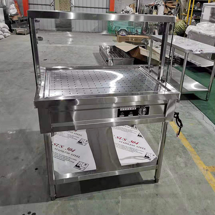 电加热保温汤池 电热快餐车 商用不锈钢保温售饭台 凌盛定制