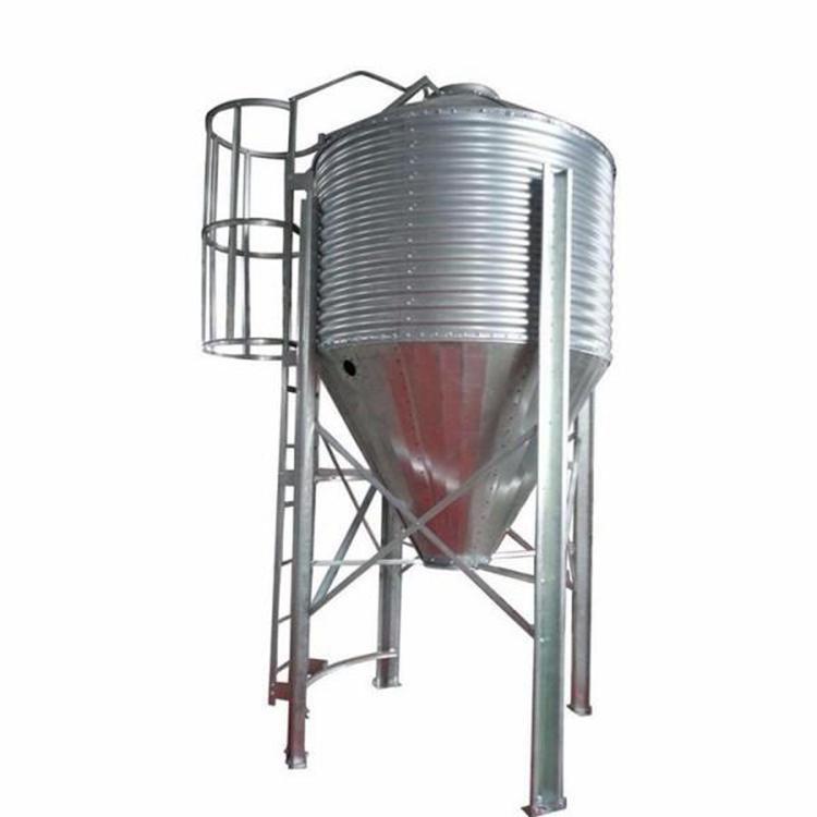正茂全自动养殖设备镀锌喂料塔  德州饲料储存15吨镀锌料塔