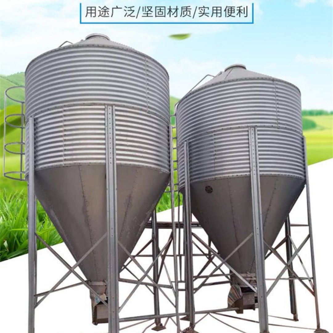 鋆成兴达直销镀锌板料塔 全自动养殖料塔 型号定制