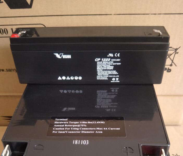 VISION威神蓄电池CP1223 12V2.3Ah铅酸免维护仪器仪表电梯应急