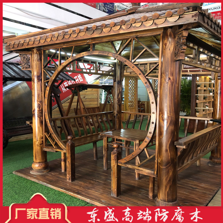供应中式防腐木廊架 新中式廊架凉亭 款式多样 厂家直销