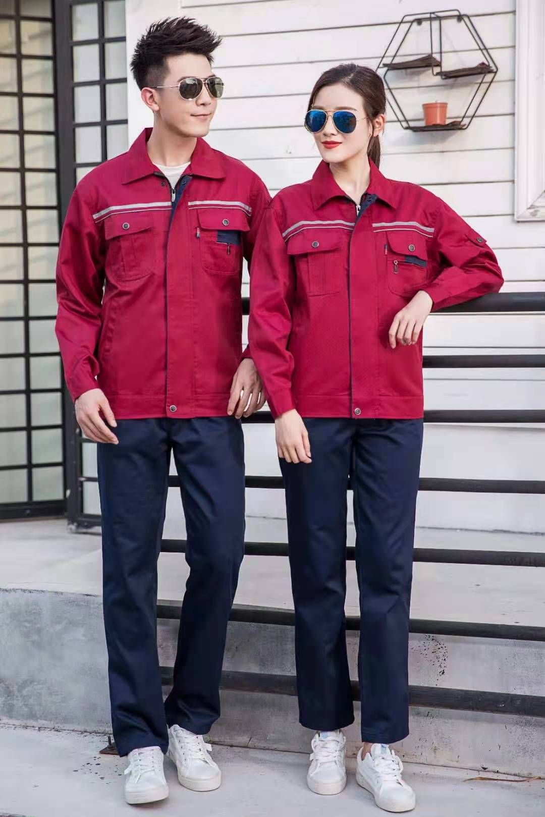 山东济南工程服批发    绿化保洁车间纯色工作服，全工艺涤棉厚纱卡可印字绣花