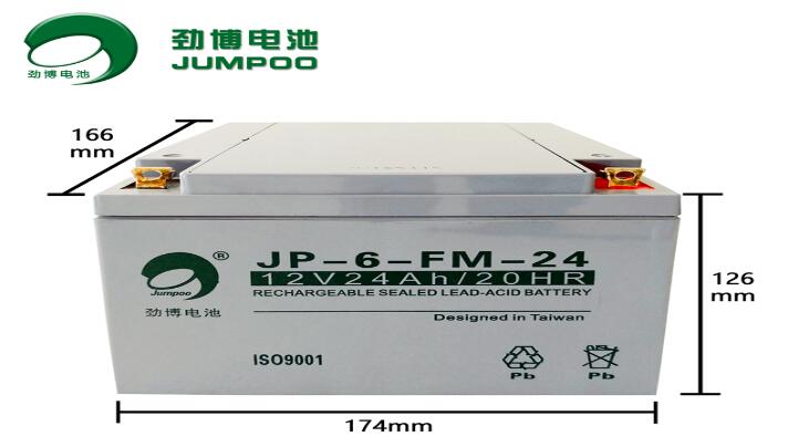 劲博蓄电池JP-6-FM-24 12V24Ah海湾/北大青鸟消防主机 EPS直流屏