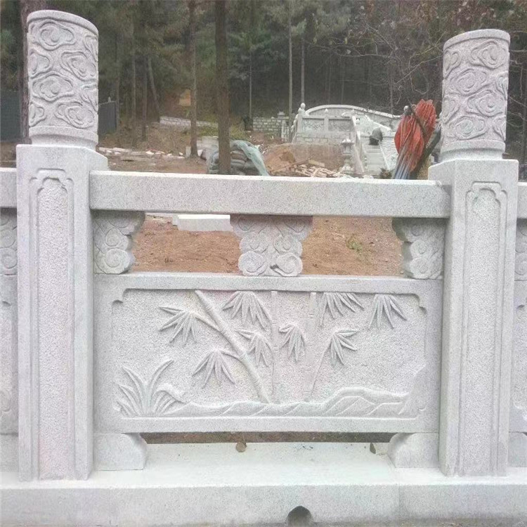石材栏杆 河道花岗岩石栏杆 寺庙浮雕石栏杆 石雕围栏