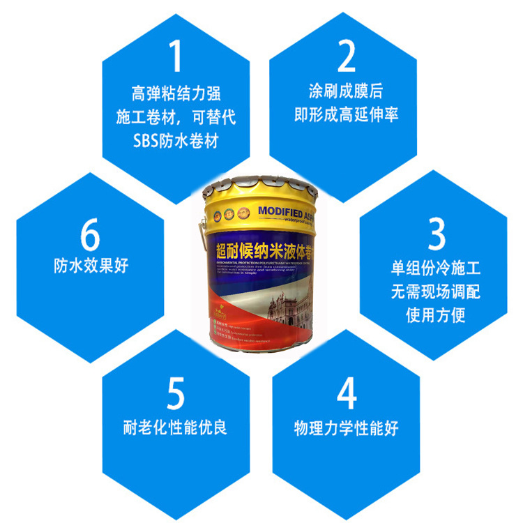 厂家直销 高聚物改性沥青防水涂料 高聚物防水涂料 液体卷材 液体卷材防水涂料一件代发