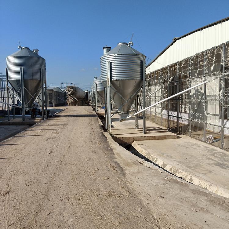 养猪厂养猪设备镀锌料塔,正茂耐锈蚀镀锌喂料塔加工定制