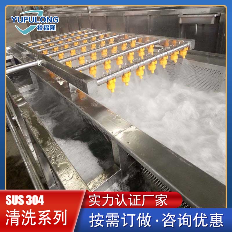 厂家定制小龙虾气泡清洗机 果蔬流水线清洗机 蔬菜清洗流水线