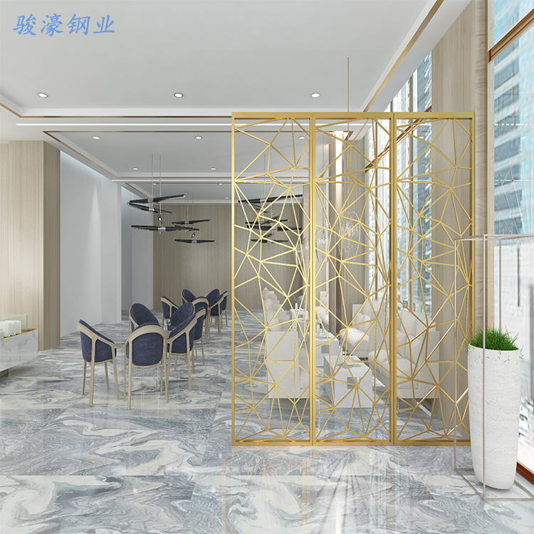 家装隔断屏风定制 新中式酒店不锈钢屏风厂家 客厅玄关金属挂屏