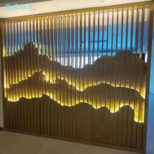 酒店售楼部户外不锈钢LED灯景墙 不锈钢山峦屏风定制厂家