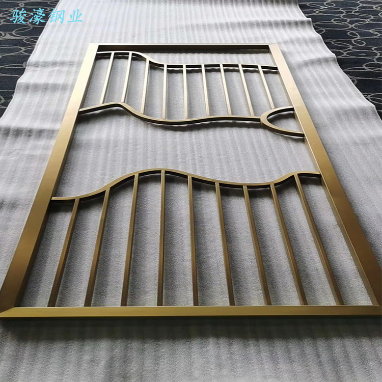 骏濠厂家直供家装餐厅装饰隔断不锈钢屏风 风水玄关钛金金属定制