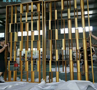 隔断屏风定制新中式酒店不锈钢屏风厂家客厅玄关金属挂屏定制