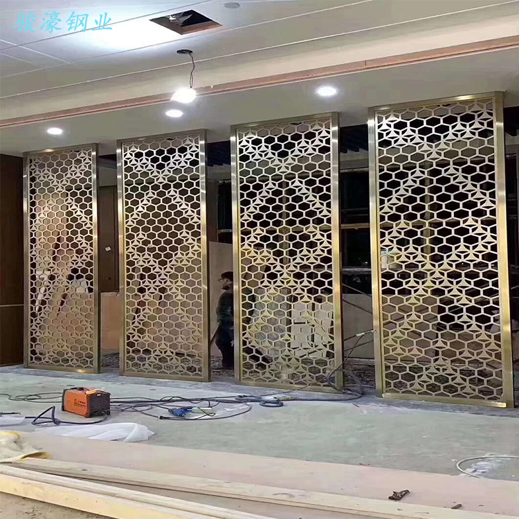 厂家304不锈钢玄关花格 酒店大堂不锈钢背景墙隔断 金属不锈钢屏风定制