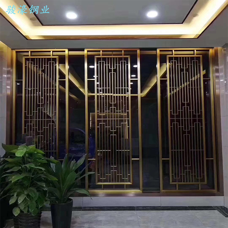 厂家直供不锈钢金属屏风 酒店装饰屏风新中式隔断玄关屏风