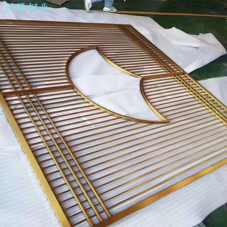 骏濠厂家直供激光镂空金属装饰屏风 新中式隔断玄关屏风制品定做