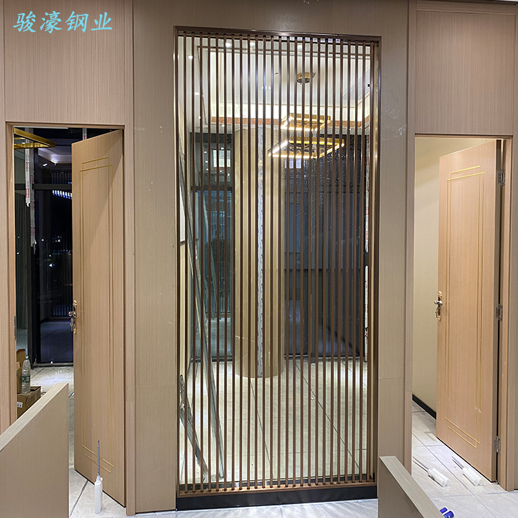 现代简约不锈钢屏风隔断 不锈钢花格玫瑰金酒店隔断厂家直供