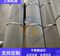 上海拓晟  批发<em>纺织</em>不锈钢折叠网滤芯 液压油机械过滤器波纹状工业除尘滤芯