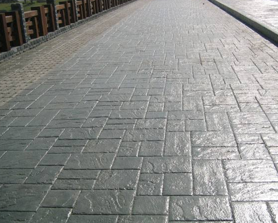 路面压花模具 压模彩色路面 压花地坪图片大全 压印地坪厂  湖南日晨建材